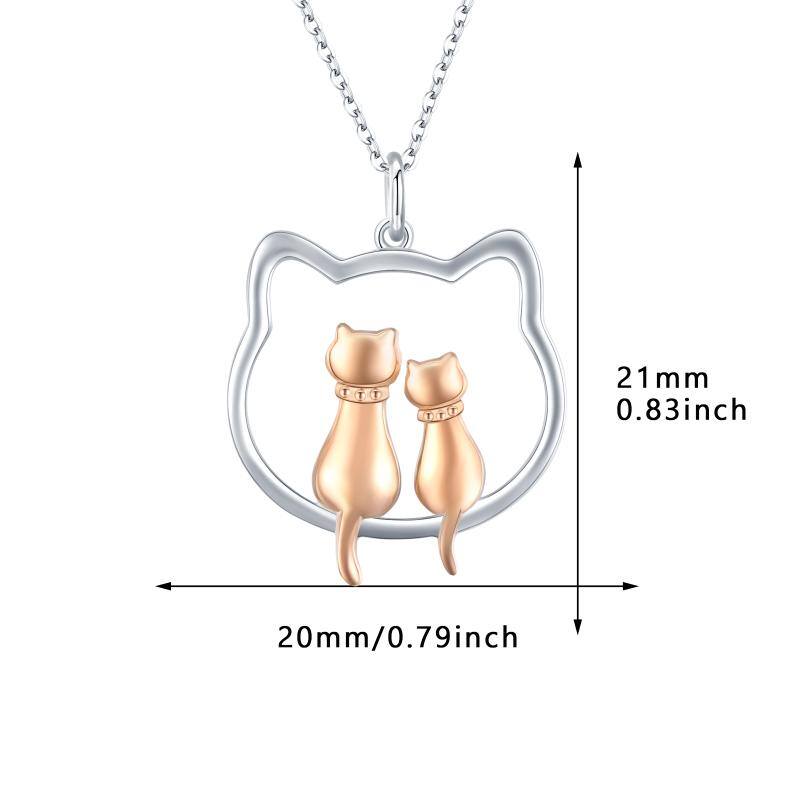 Two-tone Cat Pendant Necklace for Women Kids