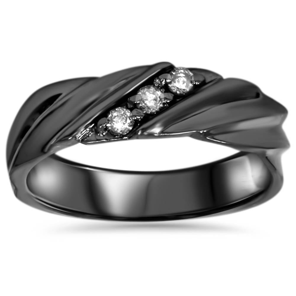 Diamond Ring 14K Black Gold