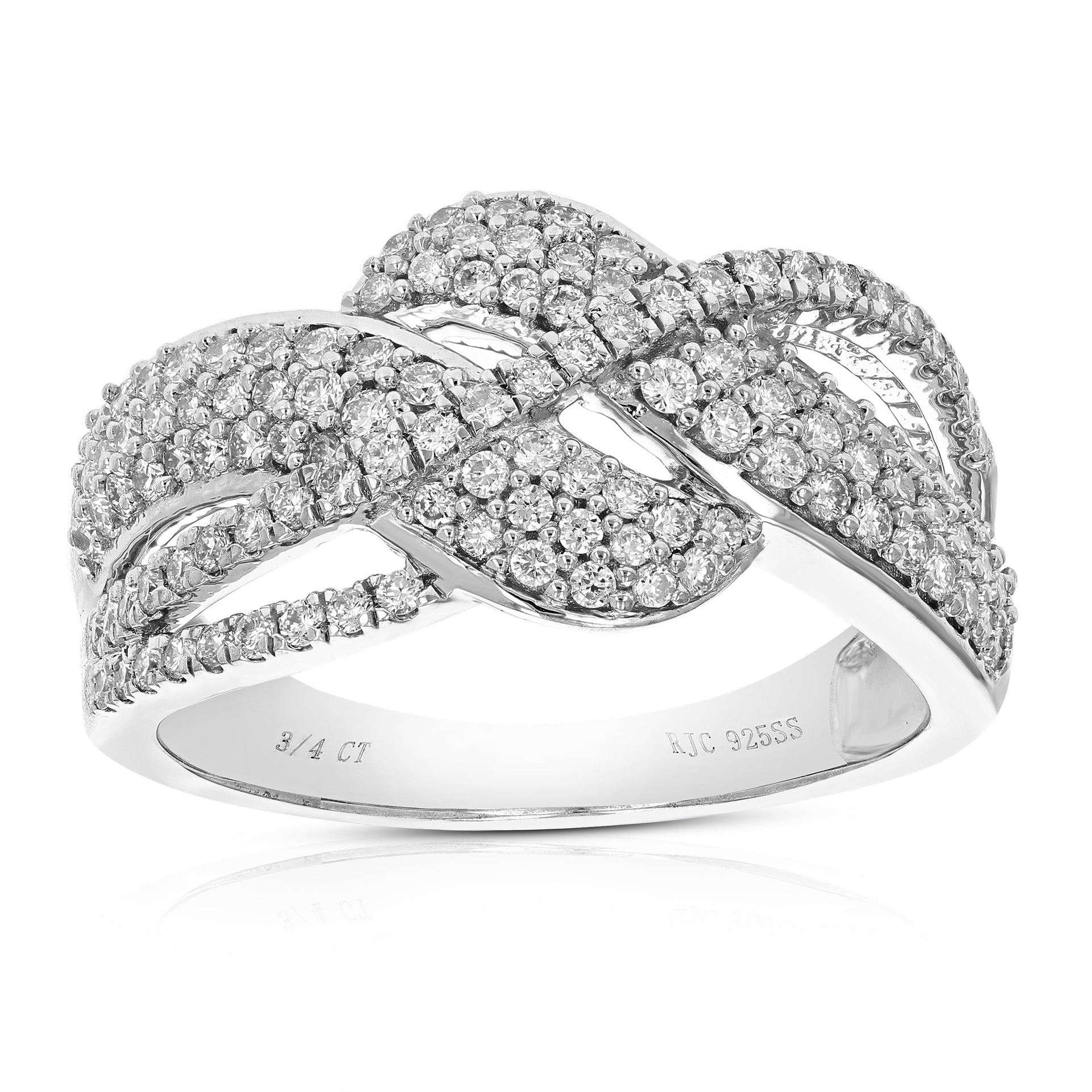 3/4 cttw Round Cut Lab Grown Diamond Engagement Ring .925 Sterling Silver prong Set