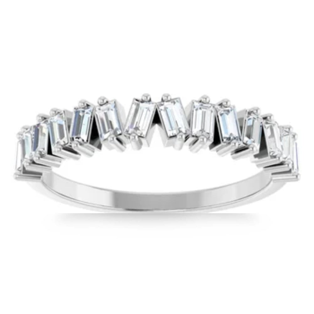 1/2 ct Baguette Designed Anniversary Band 14k Gold Lab Grown