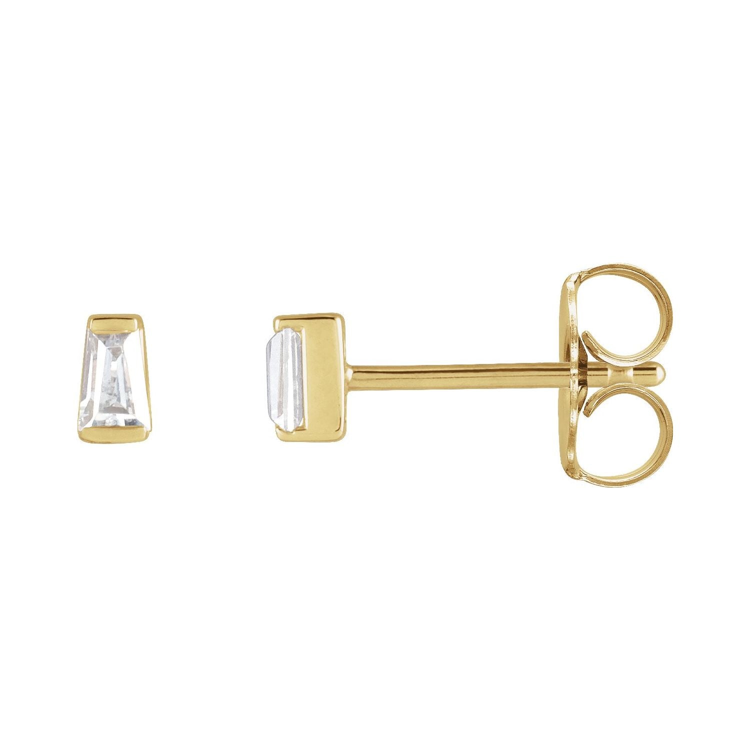 14K Gold 1/8ct Lab-grown Diamond Channel-set Earrings Clarity SI Color G-H