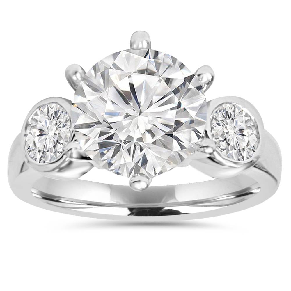 4.00CT Diamond Engagement Ring 14K White Gold