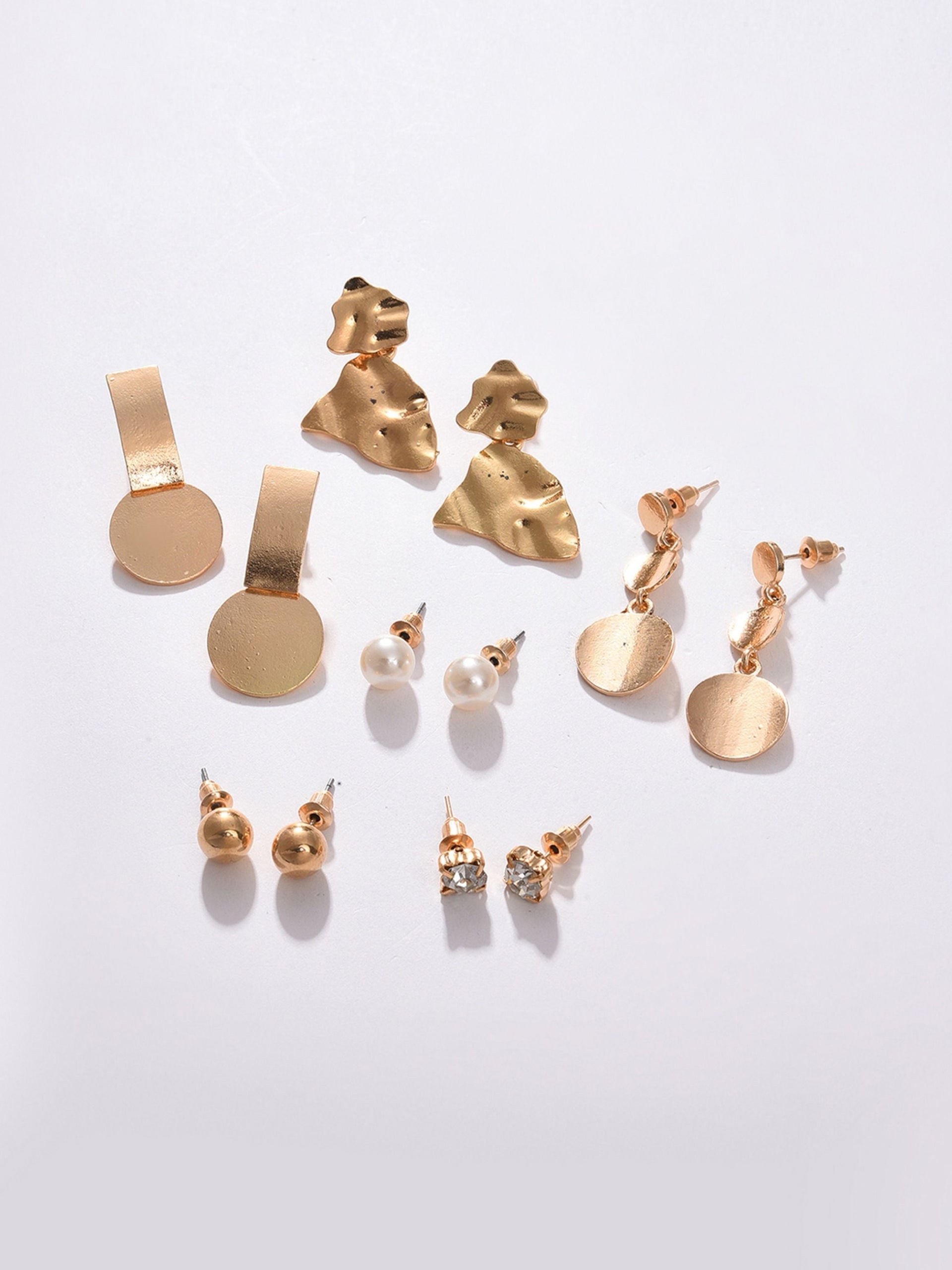 Gold-toned Contemporary Studs Earrings