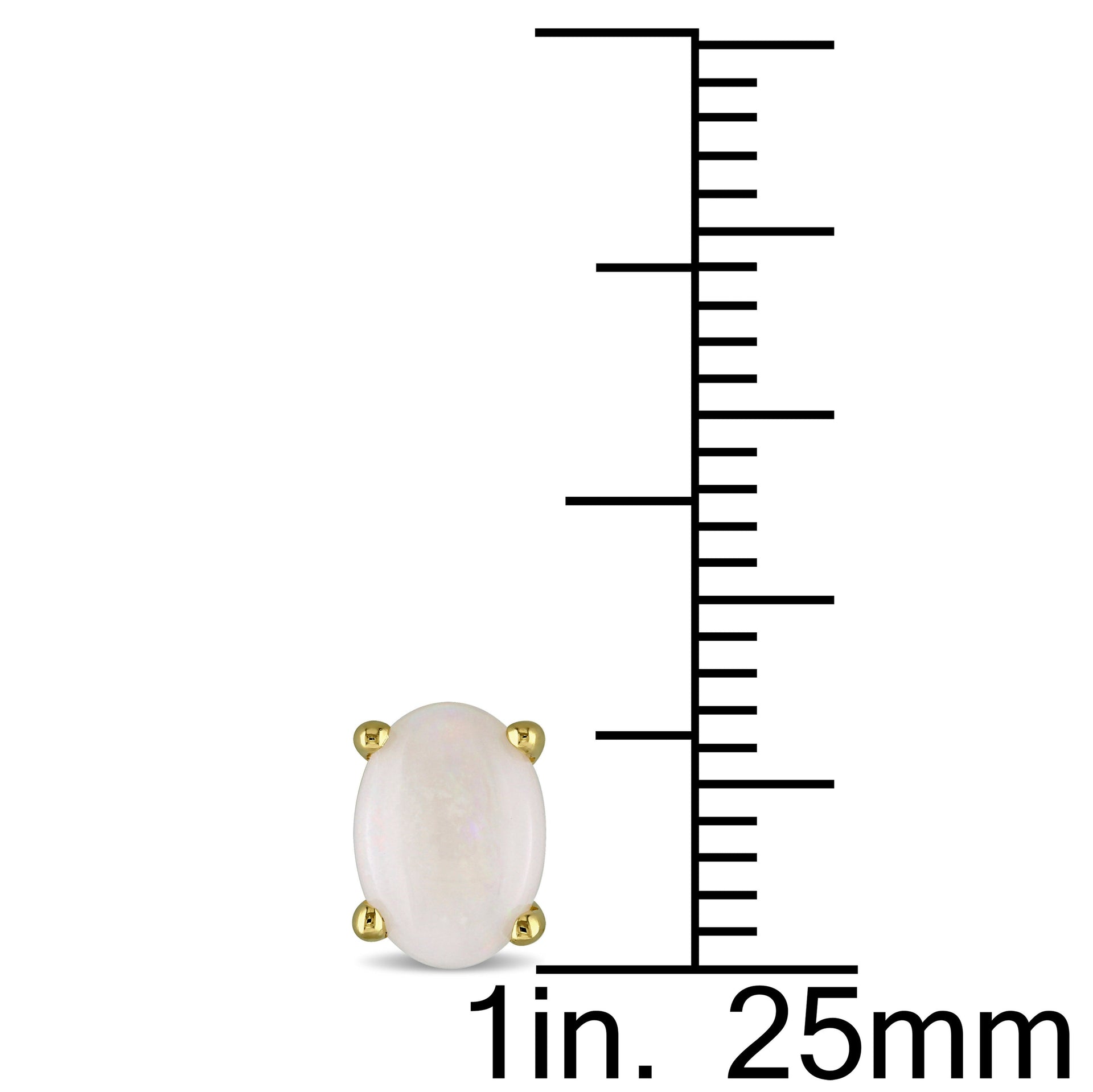 7/8 CT TGW Opal Stud Earrings in 10K Yellow Gold