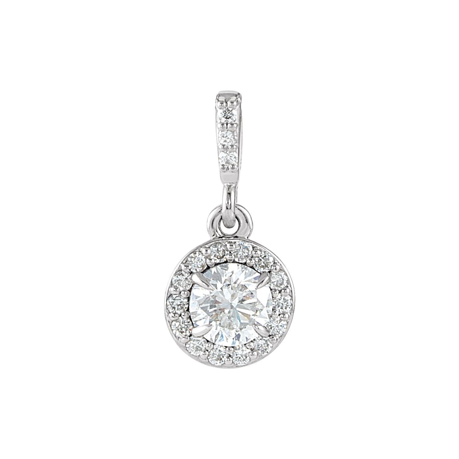14k Gold 3/8ct Lab-grown Diamond Halo-style Pendant
