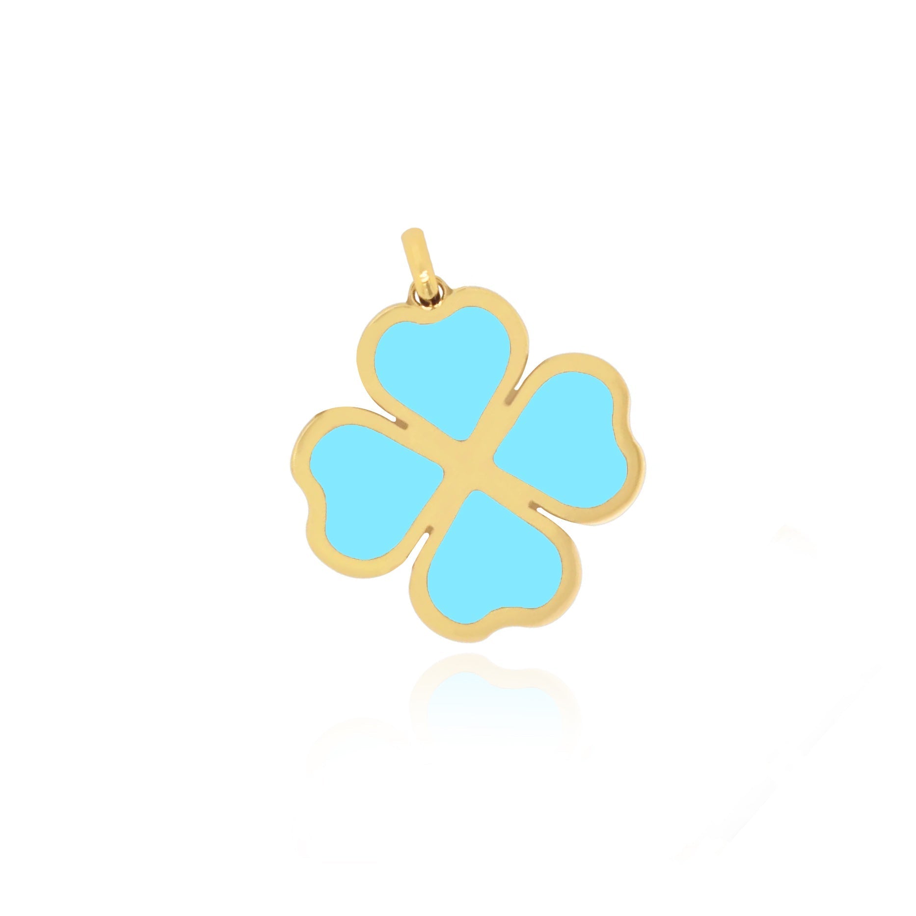 Turquoise Lucky Clover Charm 13mm