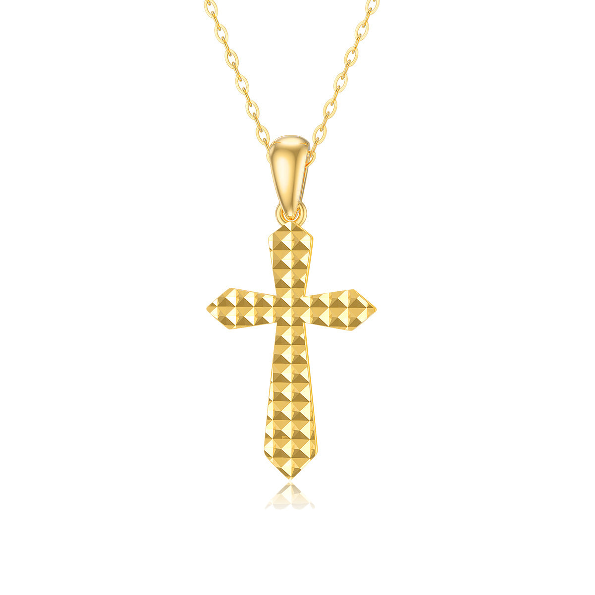 9K Gold Cross Pendant Necklace
