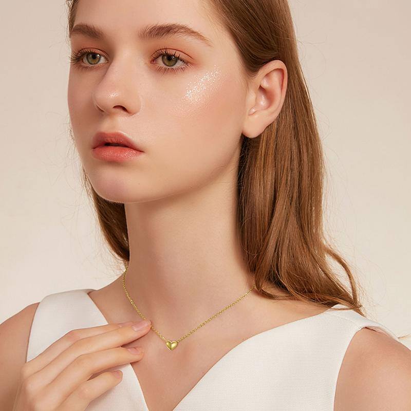 9K Gold Heart Pendant Necklace