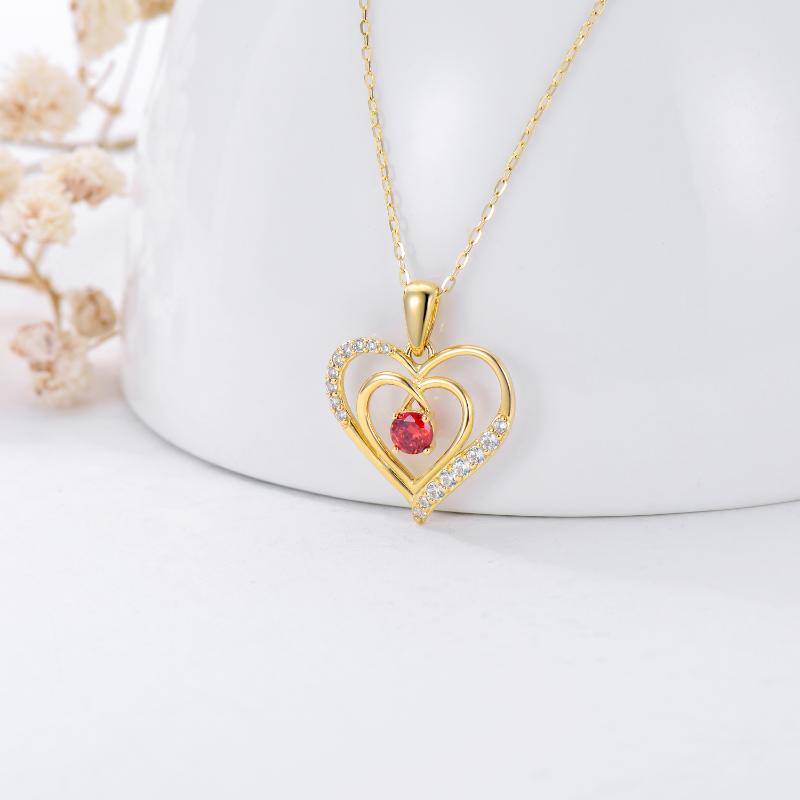 9K Gold Heart Pendant Necklace