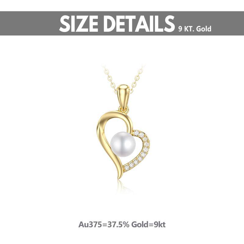 9K Gold Heart Pendant Necklace