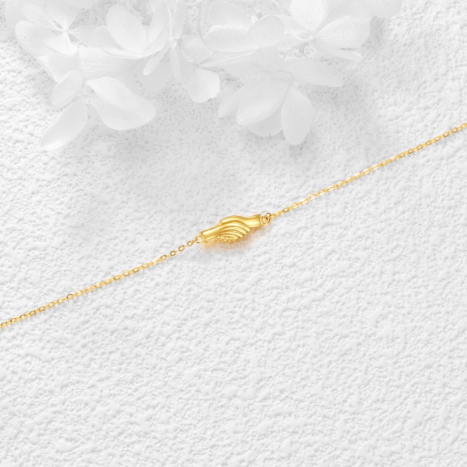 9K Gold Hold Hands Charm Bracelet