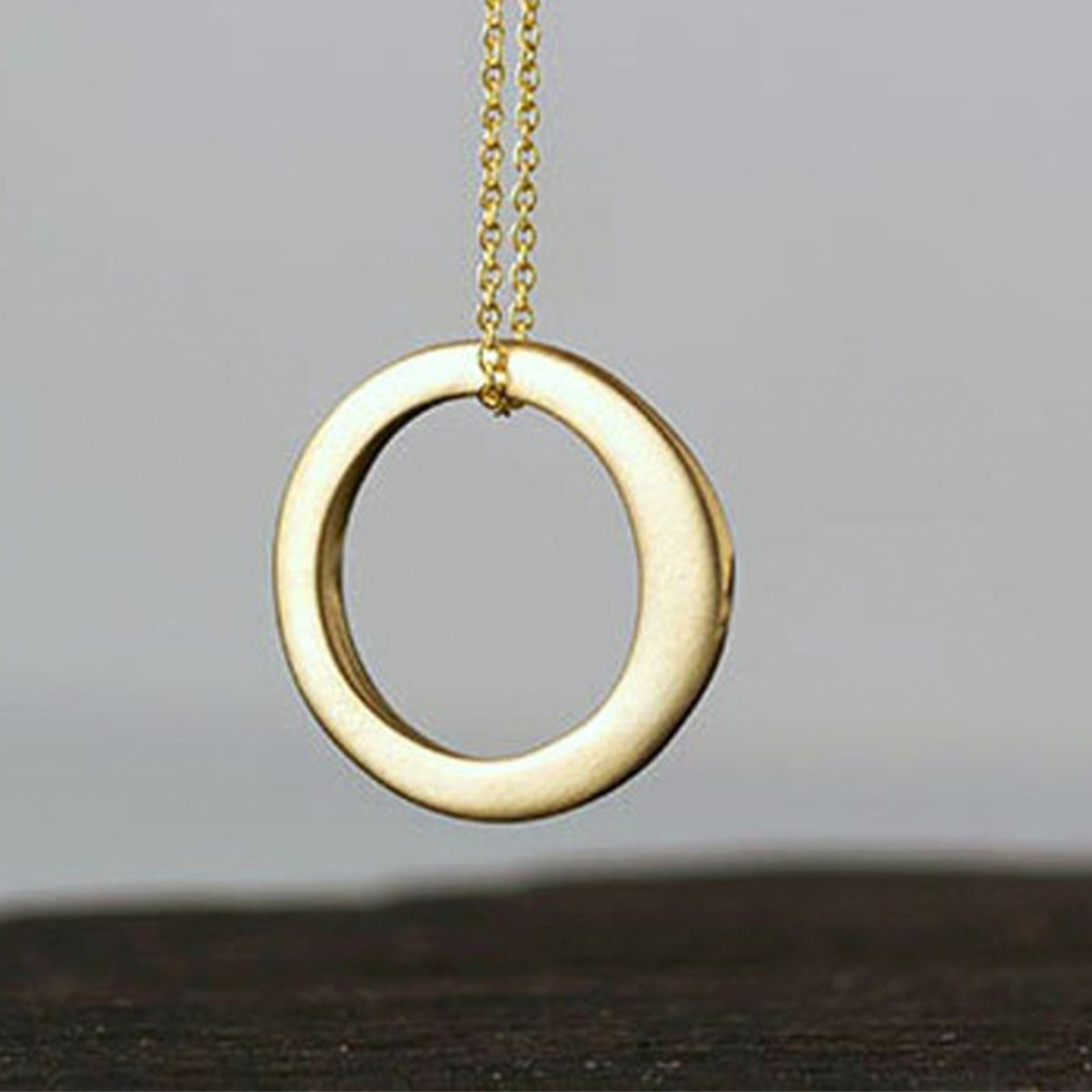 9K Gold Personalized Engraving Pendant Necklace for Women