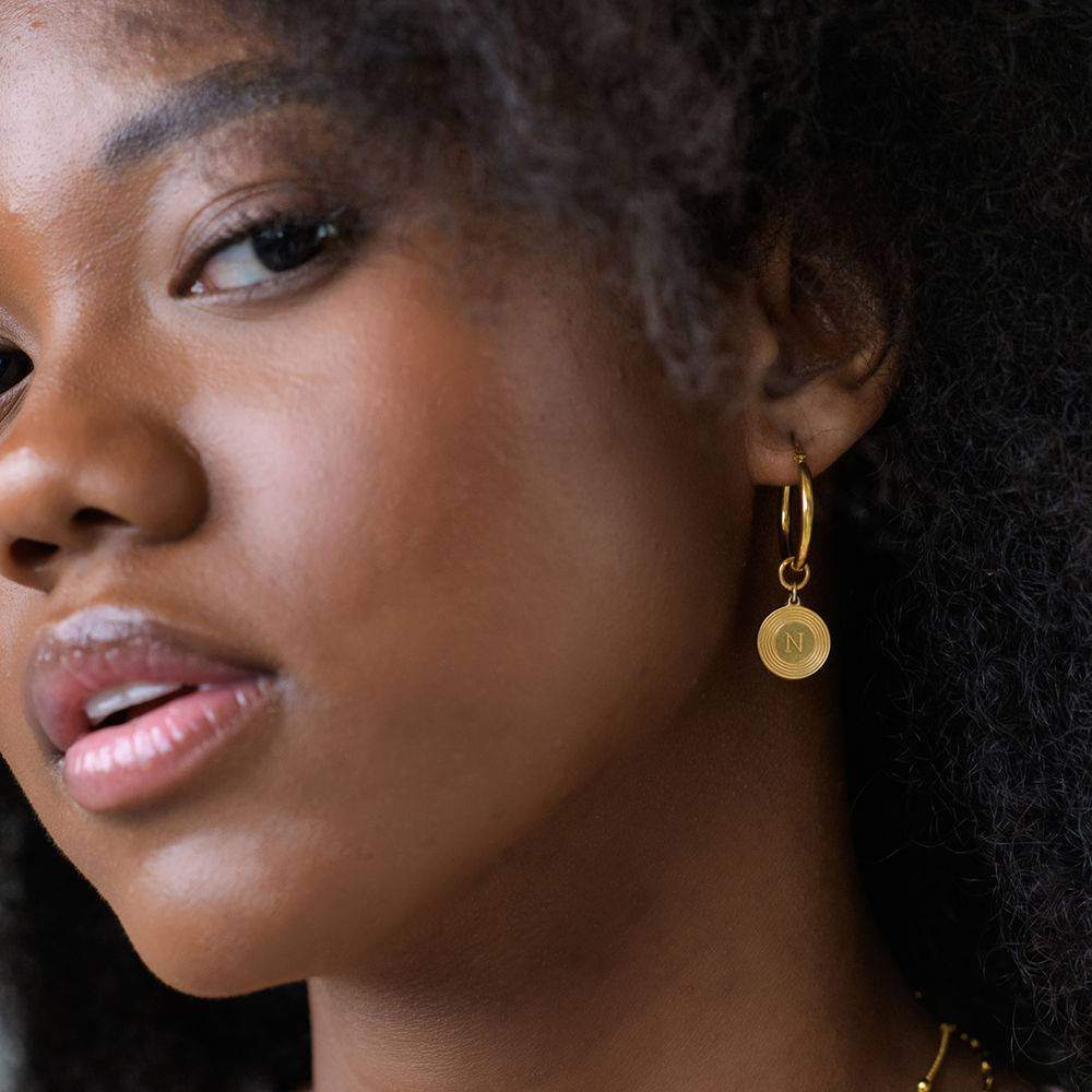 9K Gold Personalized Initial Letter Drop Earrings