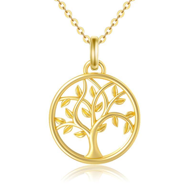 9K Gold Tree Of Life Pendant Necklace