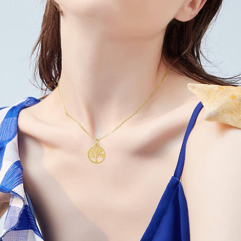 9K Gold Tree Of Life Pendant Necklace