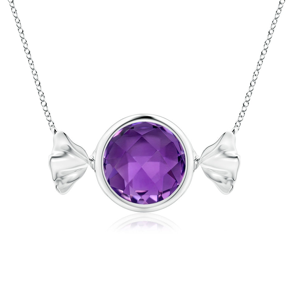 Sweet Treats Round Amethyst Candy Pendant