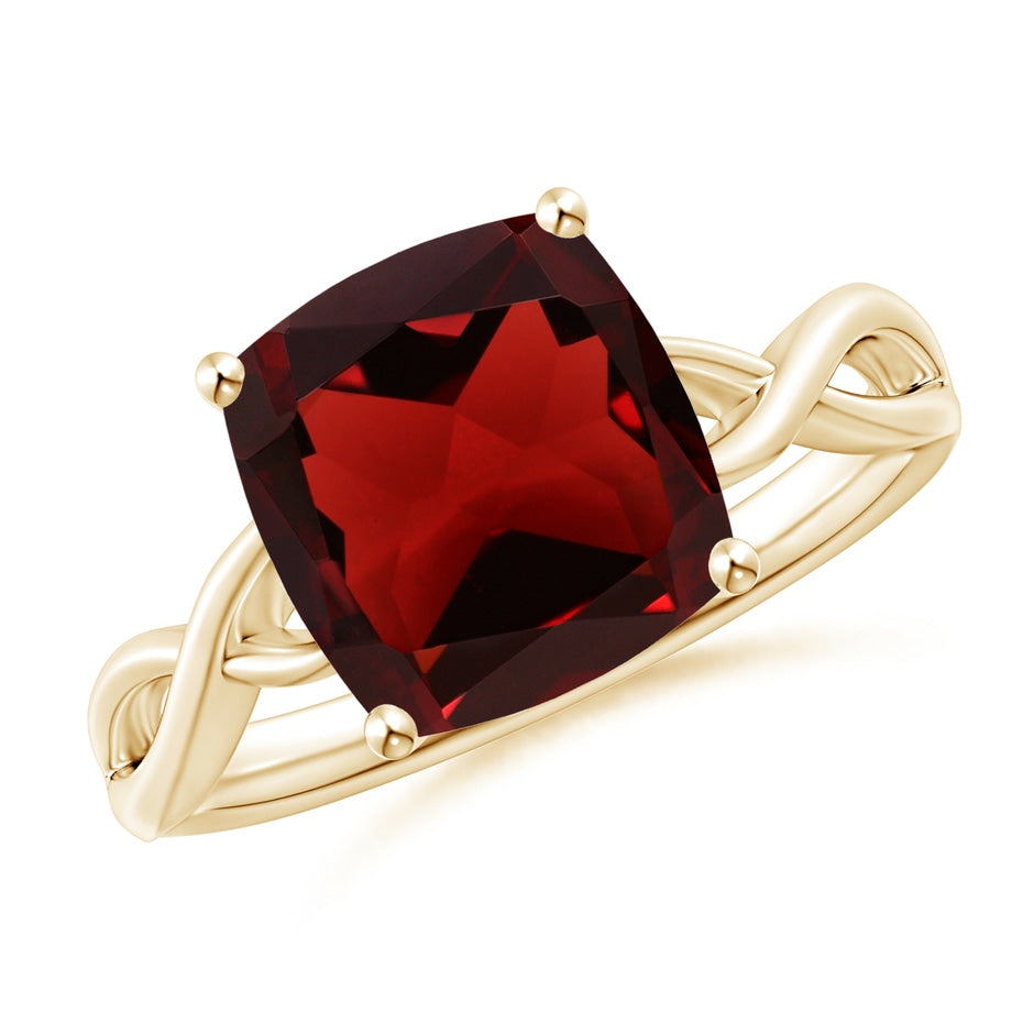 Prong-Set Cushion Garnet Solitaire Engagement Ring