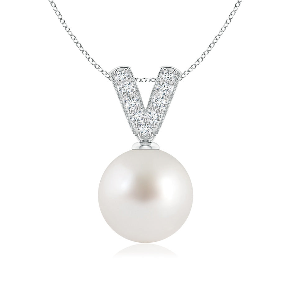 South Sea Pearl & Diamond V-Bale Pendant