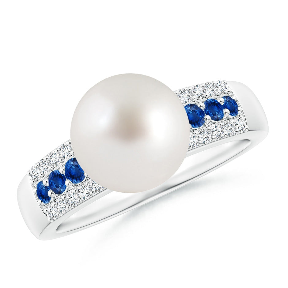 South Sea Pearl Ring with Sapphires