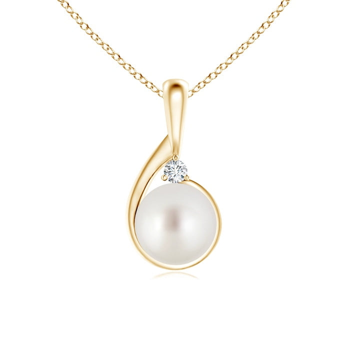 South Sea Pearl Loop Pendant with Diamond