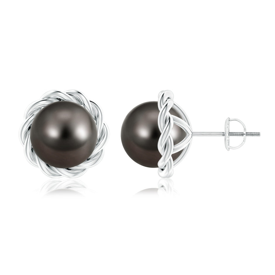 Solitaire Tahitian Pearl Twist Rope Studs