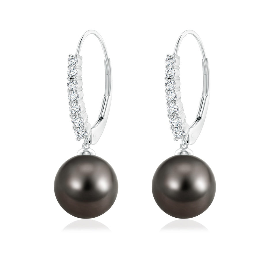 Tahitian Pearl Tapered Leverback Earrings