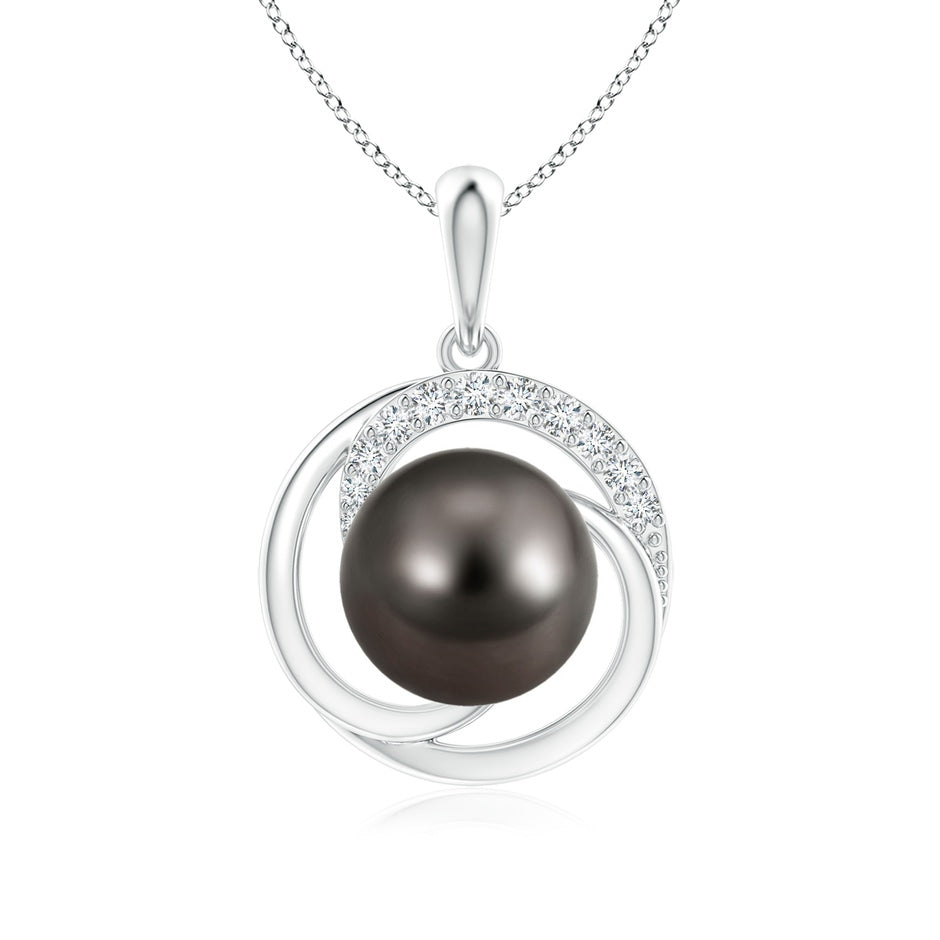 Tahitian Pearl Swirl Pendant with Diamonds