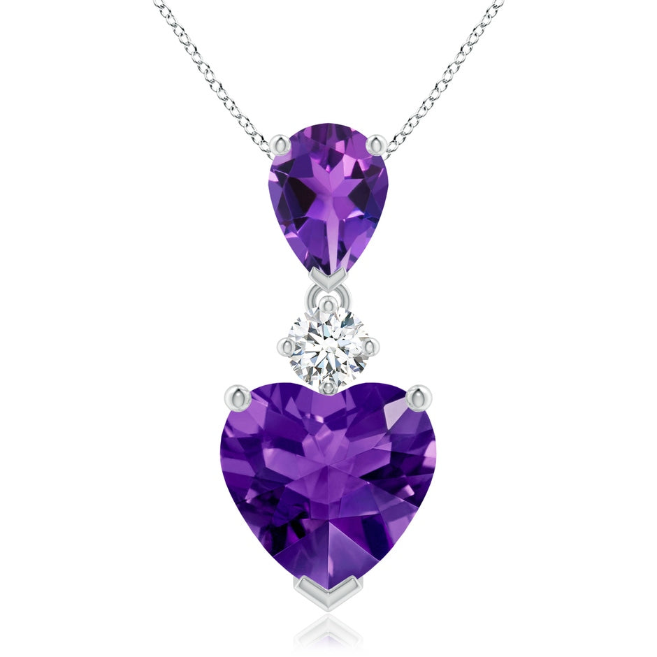 Heart and Pear-Shaped Amethyst Pendant