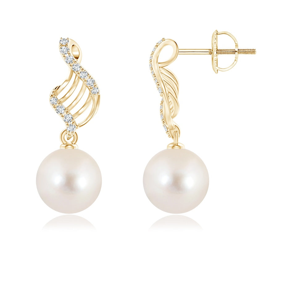 Freshwater Pearl Swirl Dangle Earrings