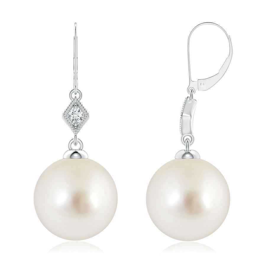 South Sea Pearl Earrings with Pavé-Set Diamond