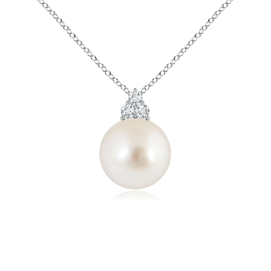 South Sea Pearl and Trio Diamond Pendant