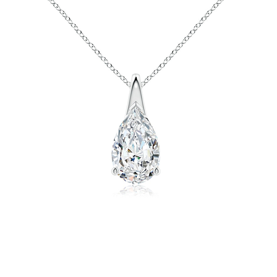 Prong-Set Pear-Shaped Lab-Grown Diamond Solitaire Pendant