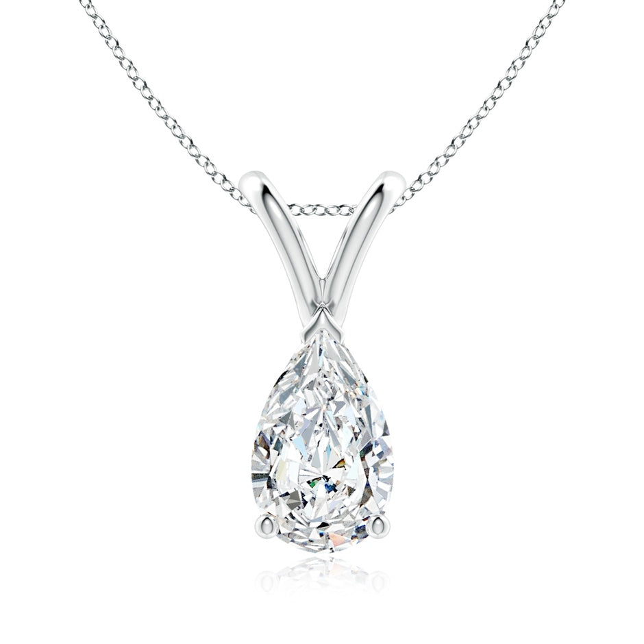 Lab-Grown V-Bale Pear-Shaped Diamond Solitaire Pendant