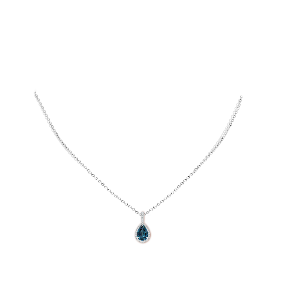 Lab-Grown Alexandrite Teardrop Pendant with Diamond Halo