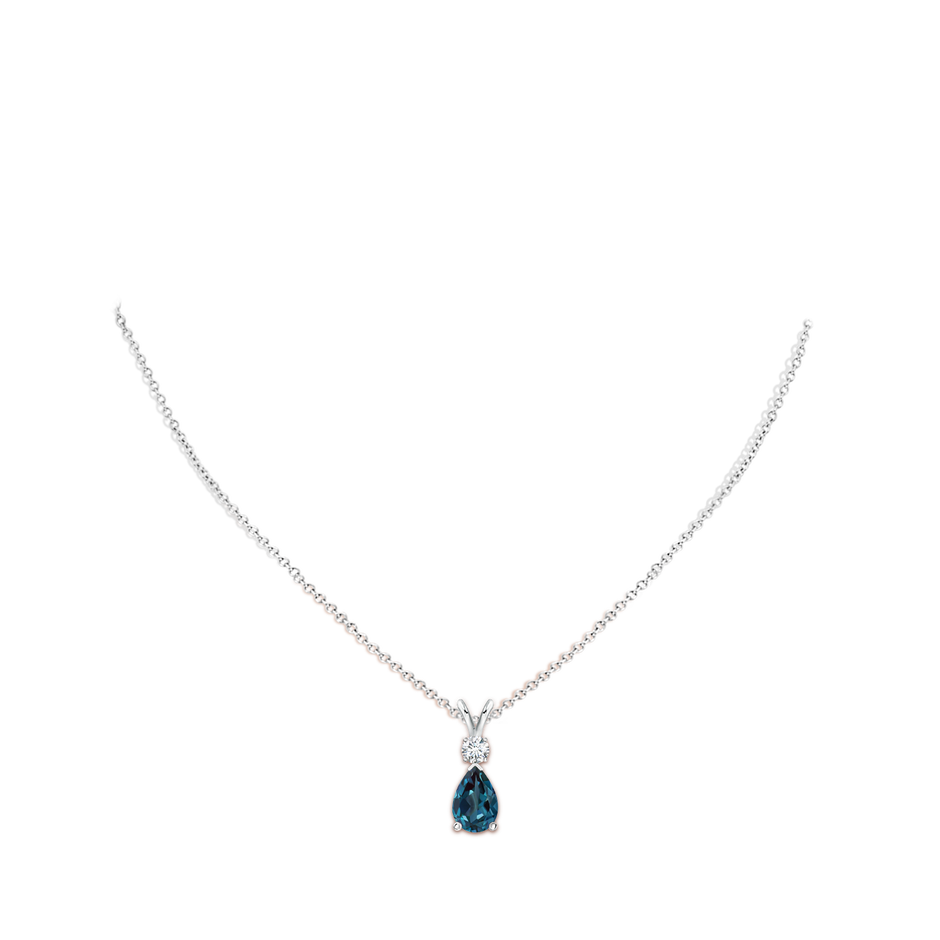Prong-Set Lab-Grown Alexandrite Teardrop V-Bale Pendant with Diamond