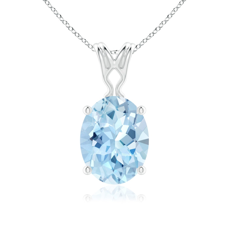Vintage Inspired Solitaire Oval Aquamarine Pendant