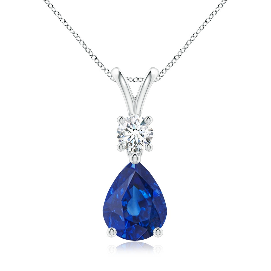 Pear-Shaped Sapphire V-Bale Pendant