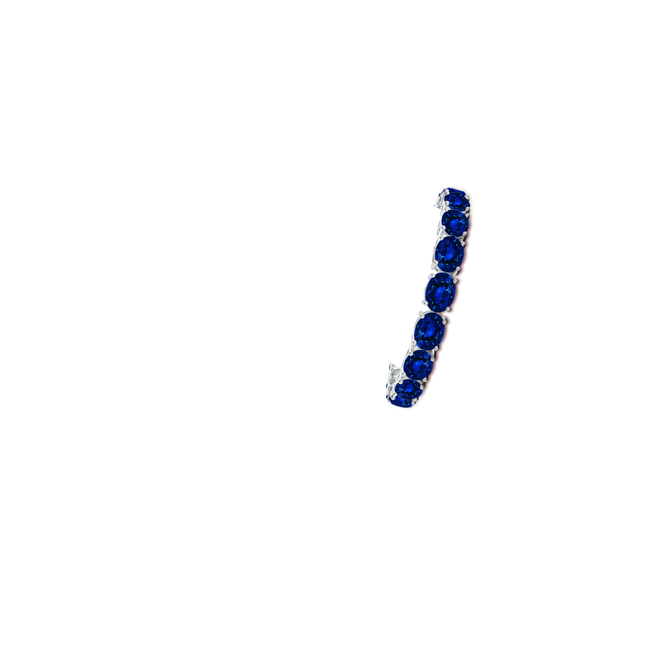 Lab-Grown Classic Oval Blue Sapphire Tennis Link Bracelet