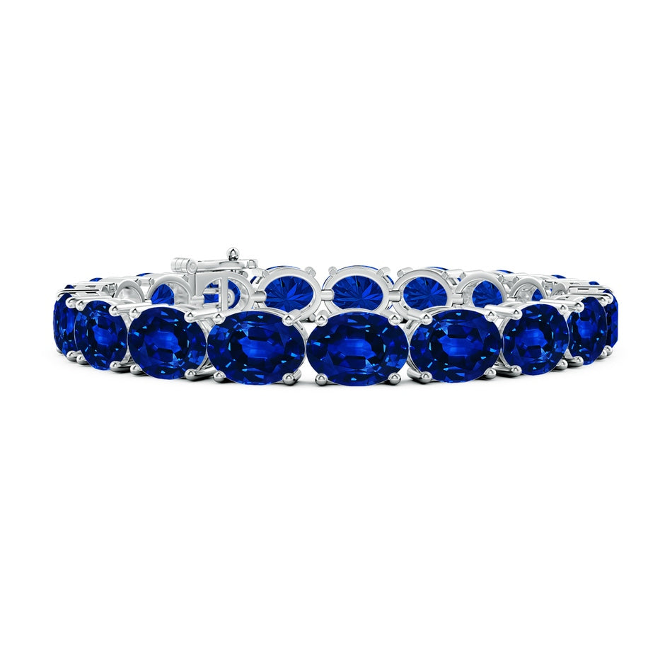 Lab-Grown Classic Oval Blue Sapphire Tennis Link Bracelet