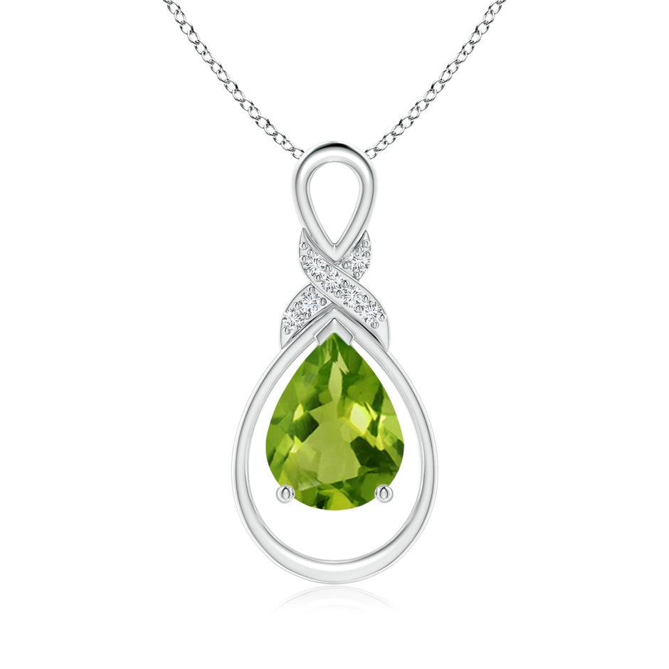 Peridot Infinity Pendant with Diamond 'X' Motif