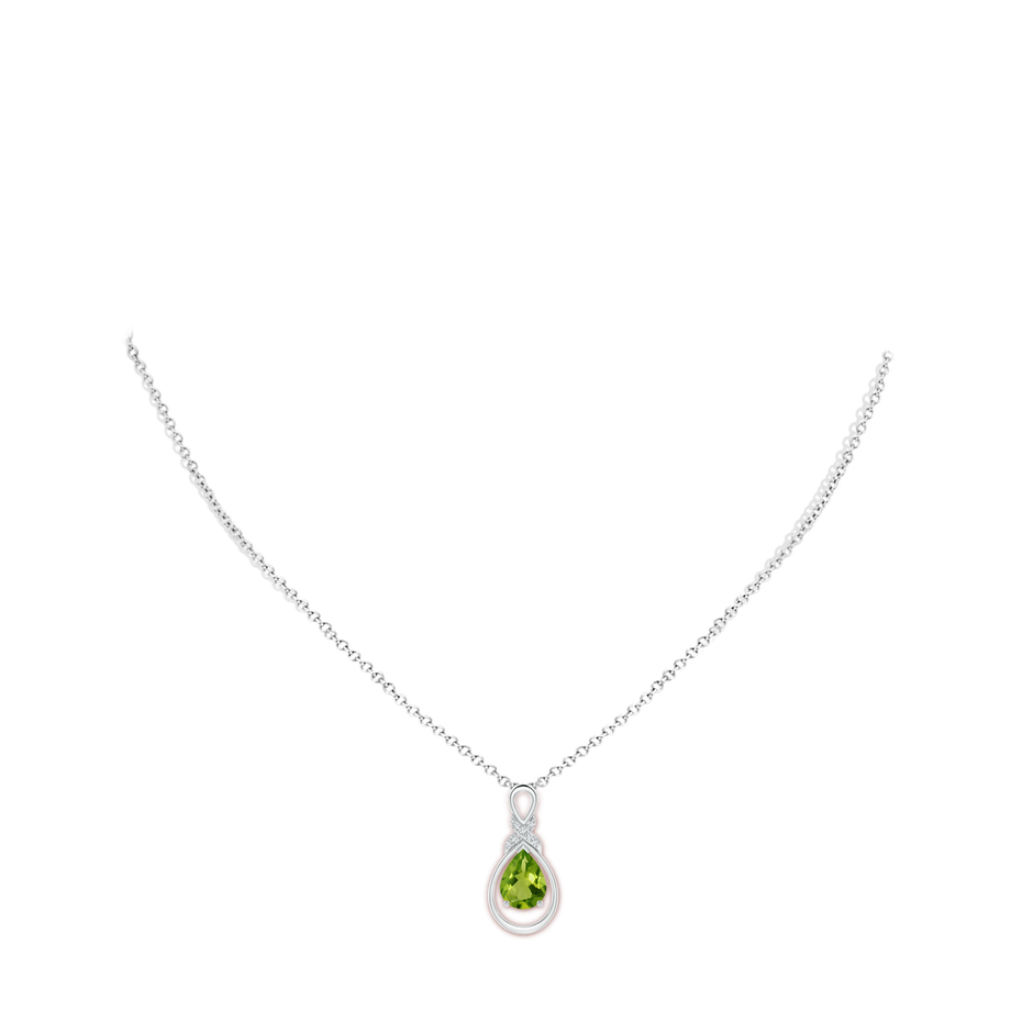 Peridot Infinity Pendant with Diamond 'X' Motif