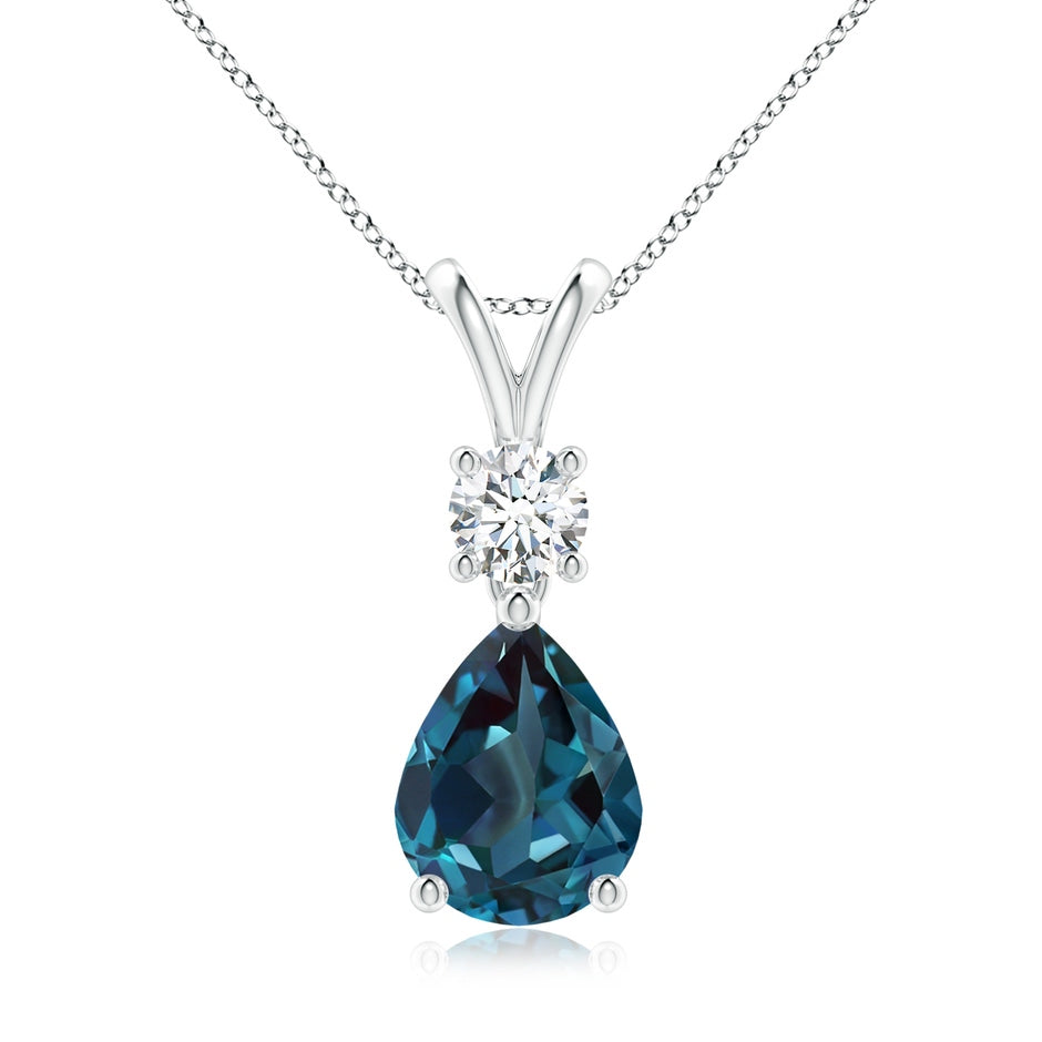 Pear-Shaped Lab-Grown Alexandrite V-Bale Pendant