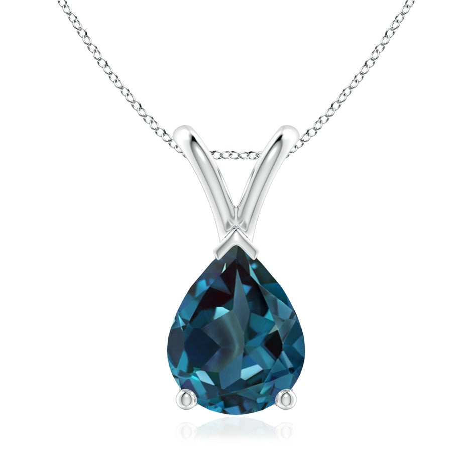 V-Bale Pear-Shaped Lab-Grown Alexandrite Solitaire Pendant