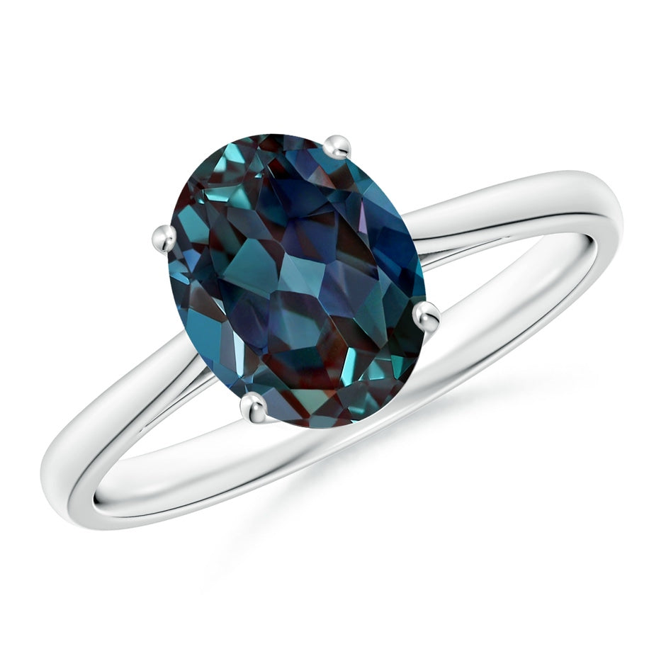 Oval Solitaire Lab-Grown Alexandrite Cocktail Ring