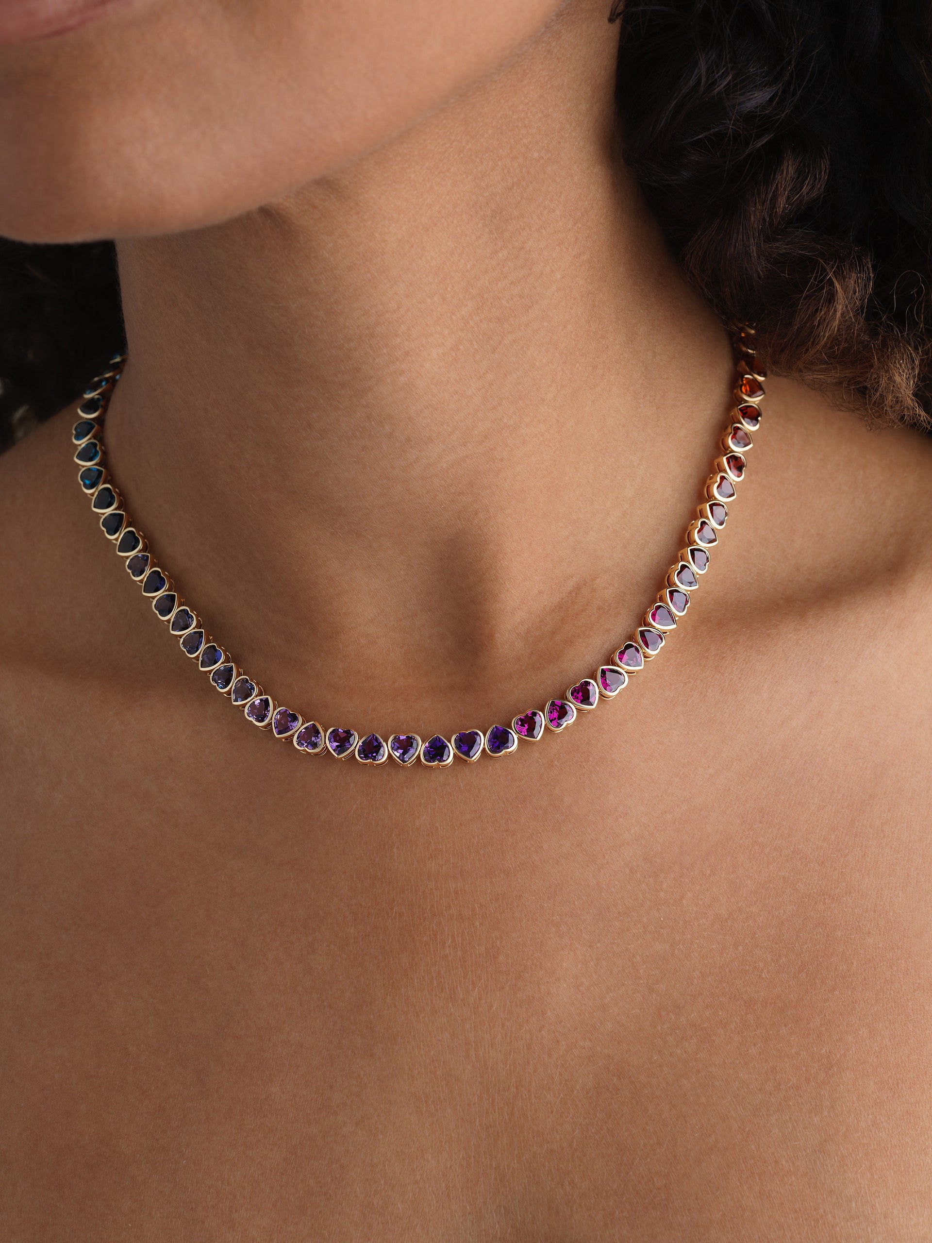 I Heart Rainbows Necklace (Semi-Precious)
