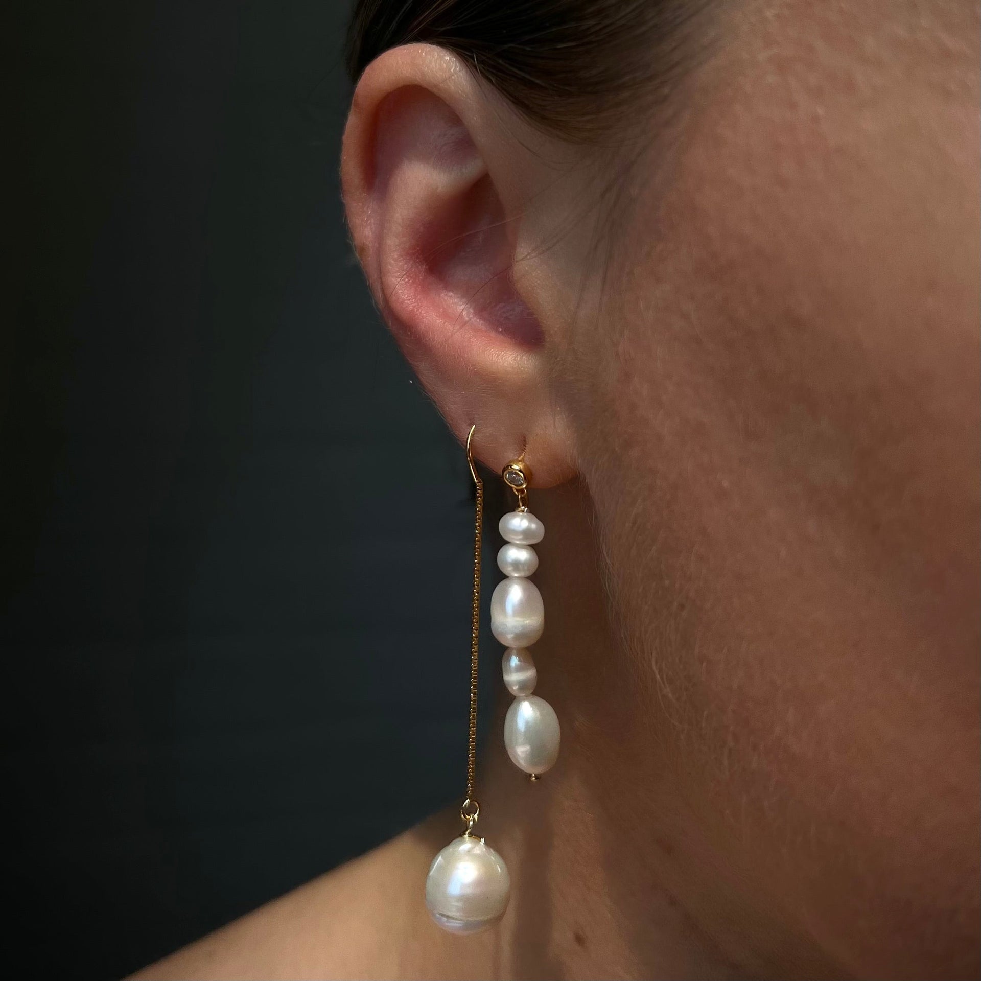 Kate Pearl Earrings Gold