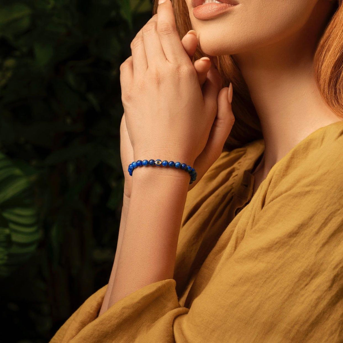 Wise Guidance Lapis September Birthstone Evil Eye Bracelet