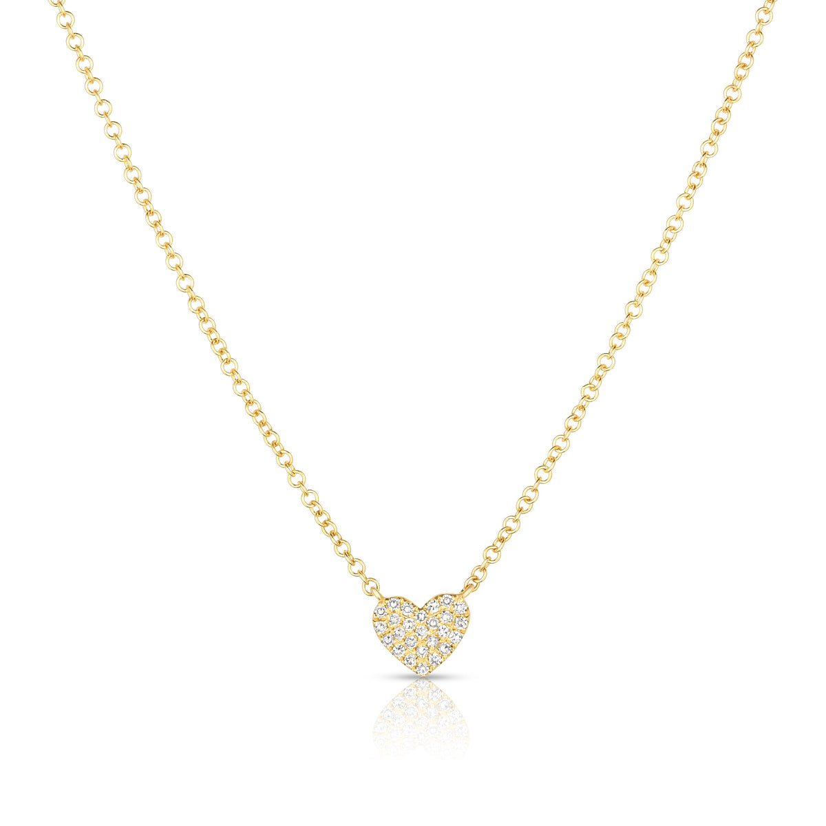 Mini Pave Diamond Heart Necklace