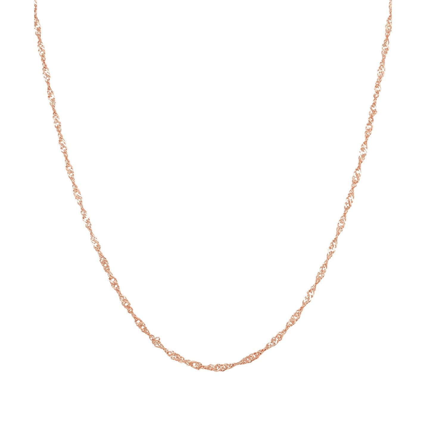 Fine Singapore Chain Necklace Rose Gold