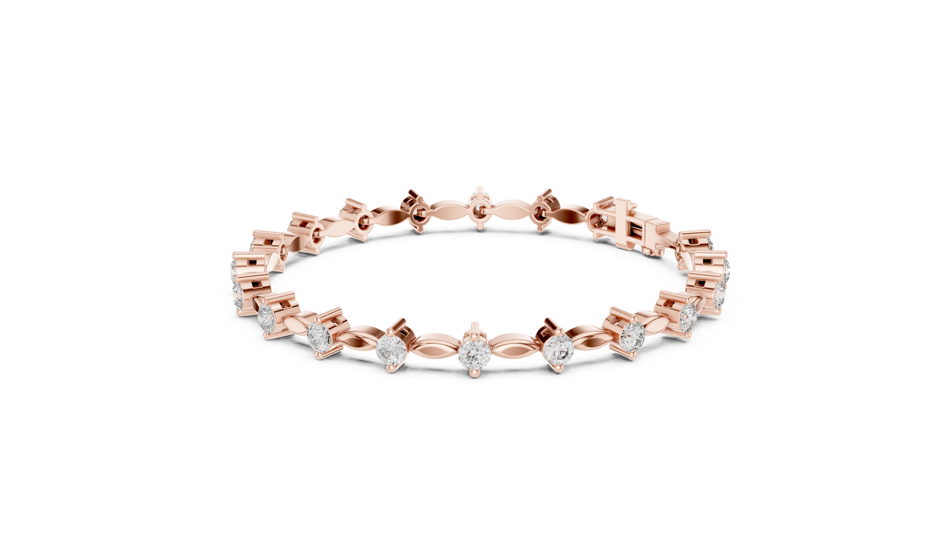Round-Cut Lab-grown Diamond Tennis Bracelet in 10K White Gold